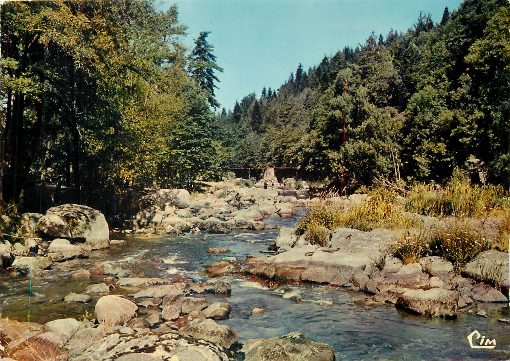 CPM La Haute Loire Touristique Le Lignon a travers la Foret Coinideal pour la peche a la truite 
