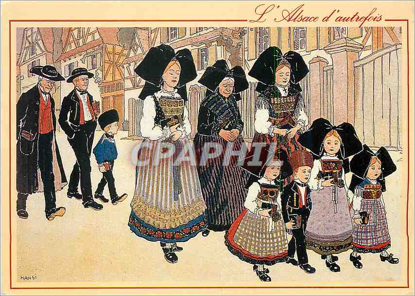 CPM L'Alsace d'autrefois Dessin de Hansi 