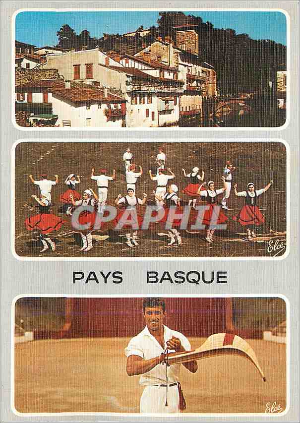 CPM Pays Basque Saint Jean Pied de Port Danse Basque Le Pelotari Pelote basque