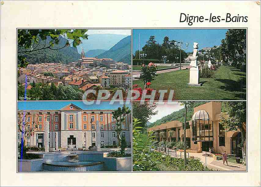 CPM Digne les Bains Alpes de Hte Prov L'Hotel de Ville L'Etablissement Thermal 