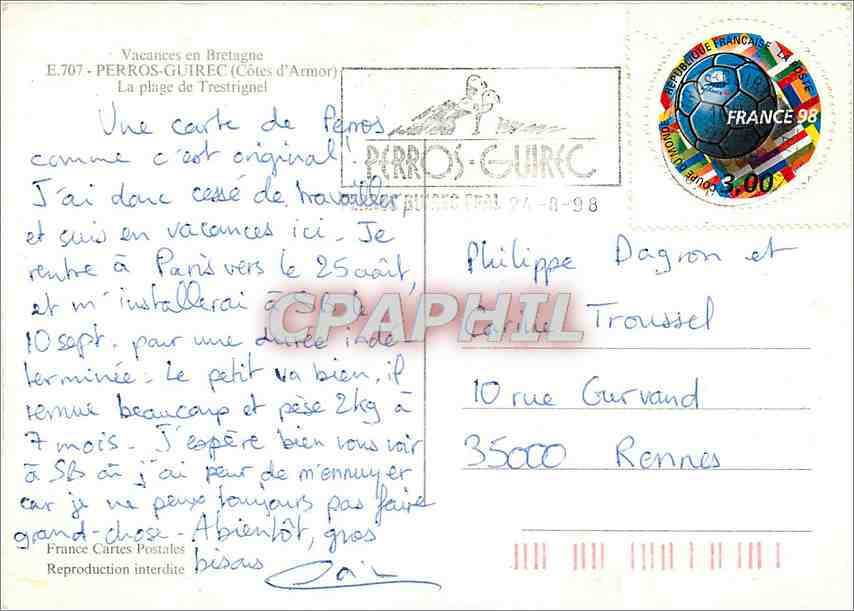 Plage de Trestignel — Perros-Guirec (Côtes-d'Armor) — Édition Perros-Guirec — Rückseite