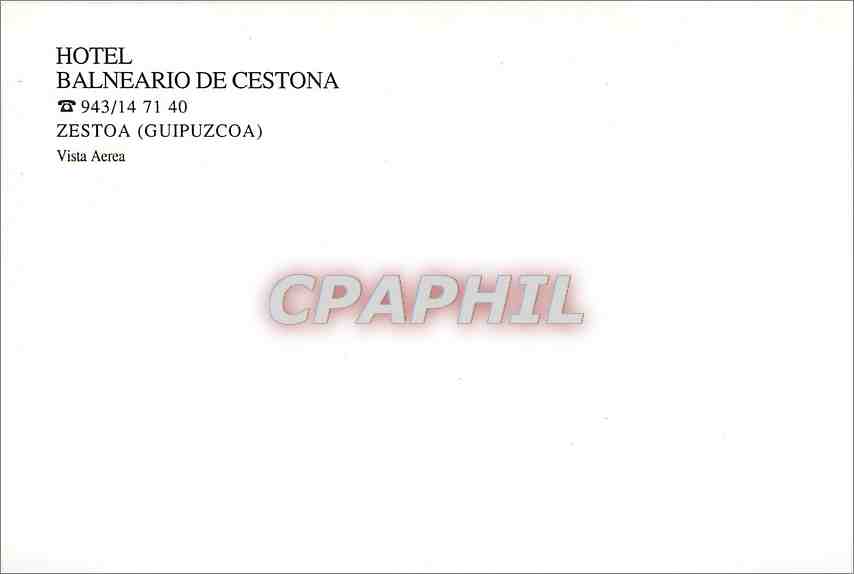 CPM Hotel Balneario de Cestona Zestoa Guipuzcoa Vista Aerea  — Rückseite