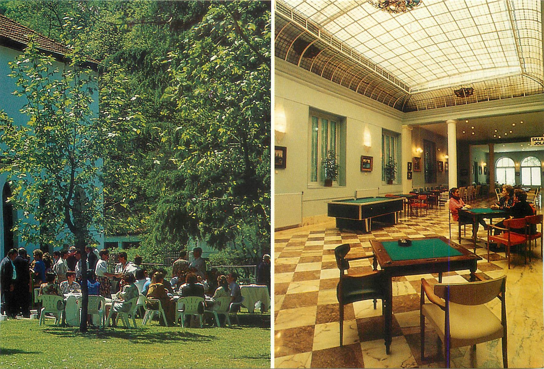 CPM Hotel Balneario de Cestona Zestoa Guipuzcoa Cocktail en el Jardin Salon de Juegos 