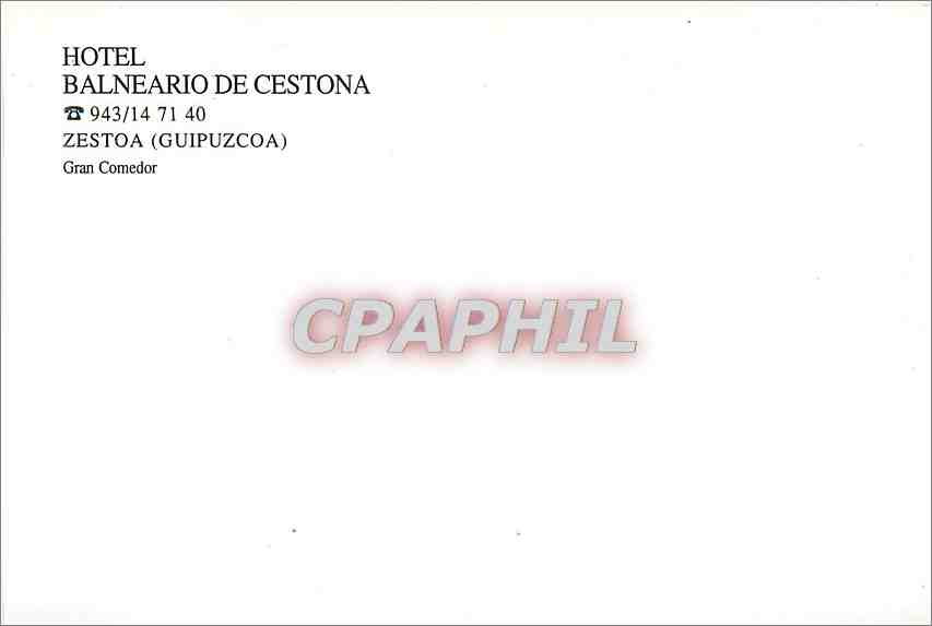CPM Hotel Balneario de Cestona Zestoa Guipuzcoa Gran Comedor  — Verso