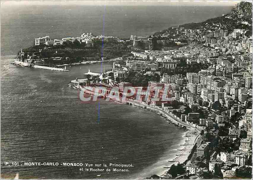 CPM Monte Carlo Monaco Vue sur la Principaute et le Rocher de Monaco 