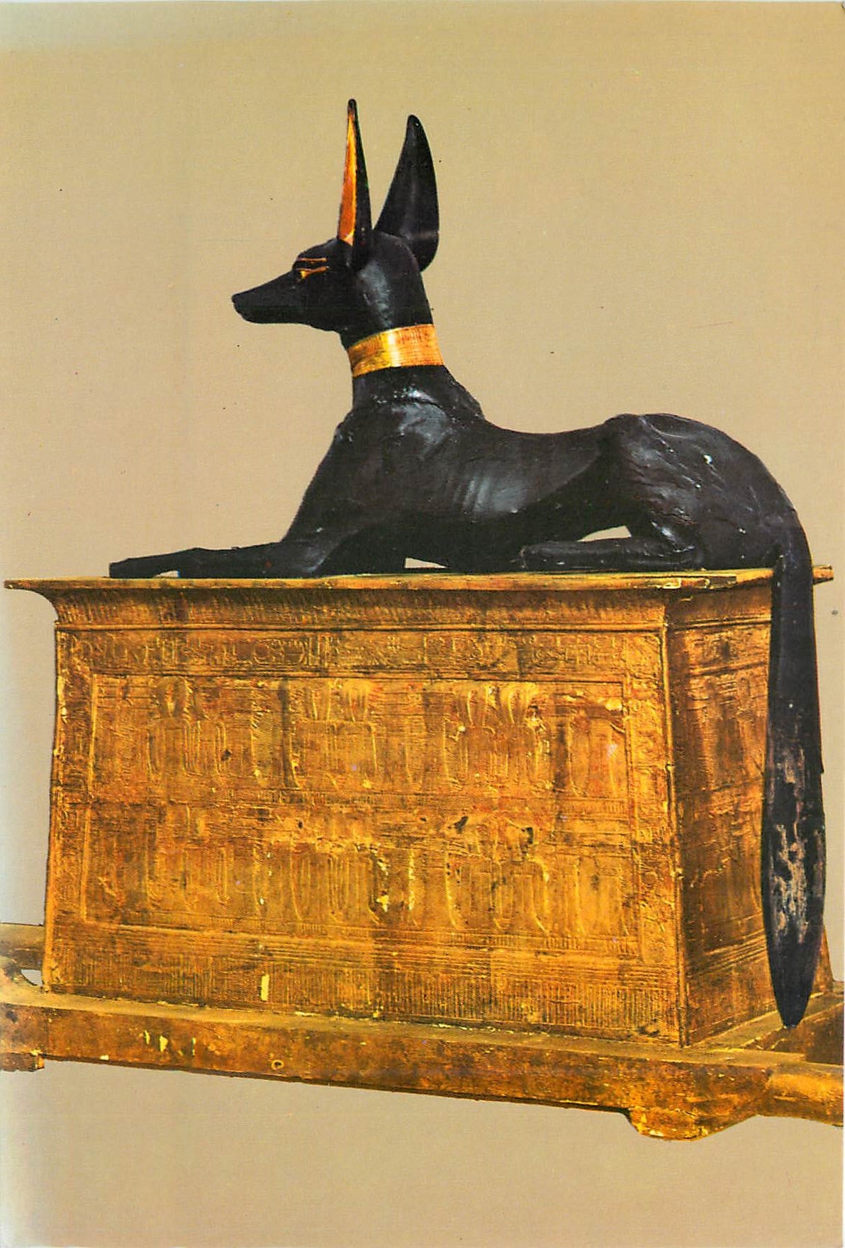 Coffret doré en forme du dieu Anoubis — Musée Égyptien, Le Caire — Édition exclusive Lehner & Landrock