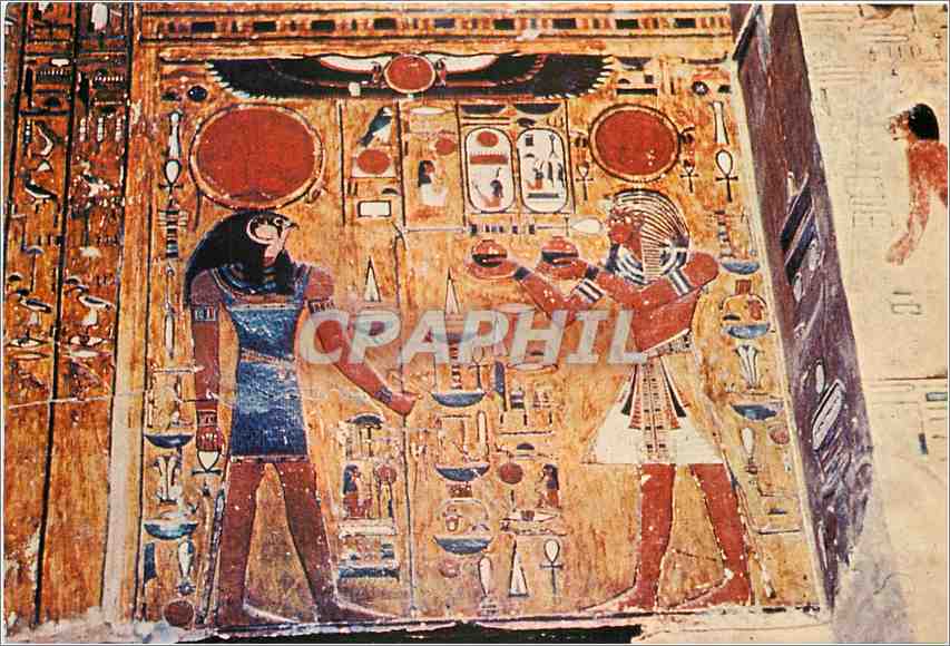 CPM Tomb of King Sethi Le roi offrant du vin a Ra Hor akhti 