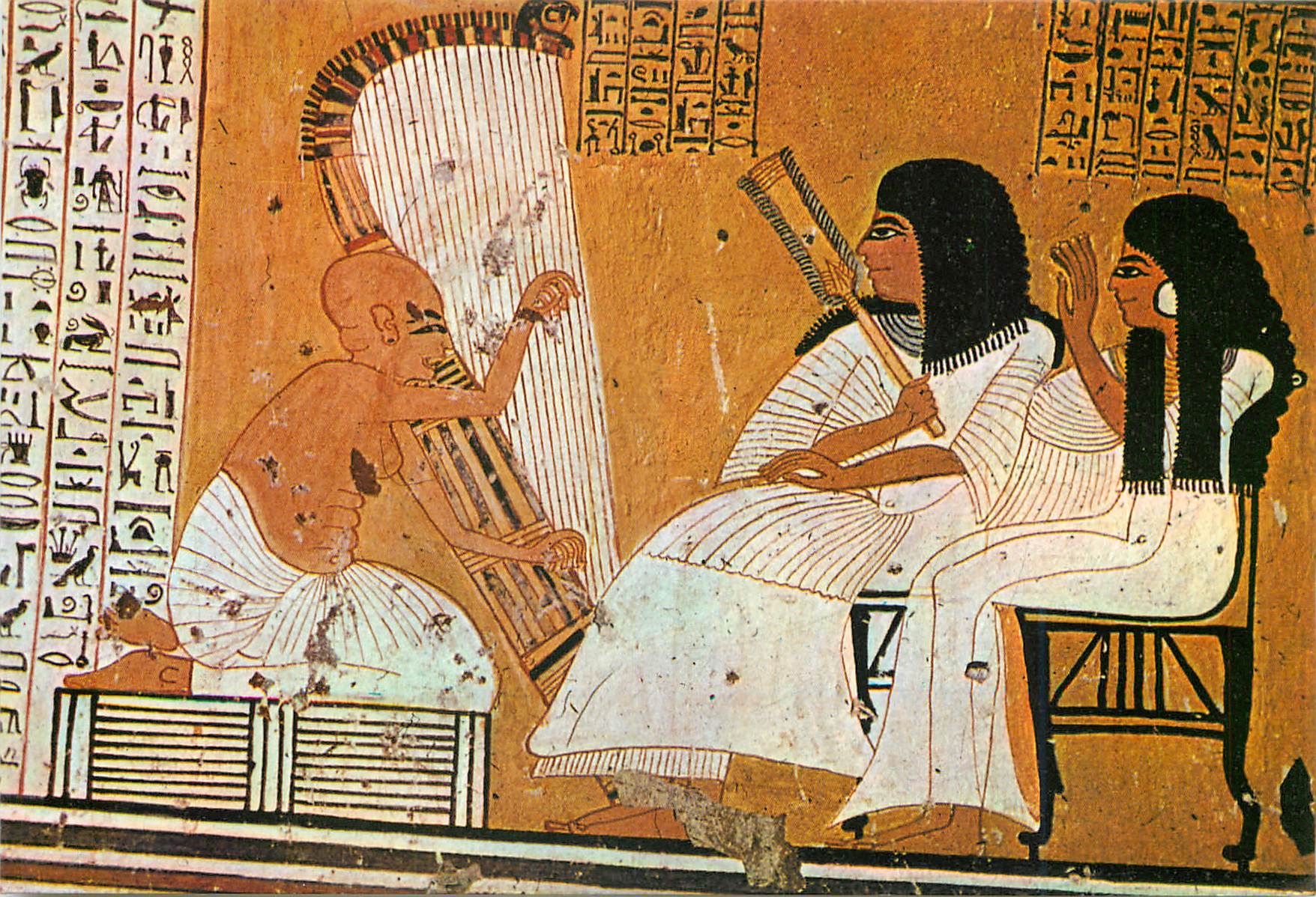 CPM Deir El Medina Tomb of Noble Anher Khaou Le couple ecoutant le chant du harpiste 