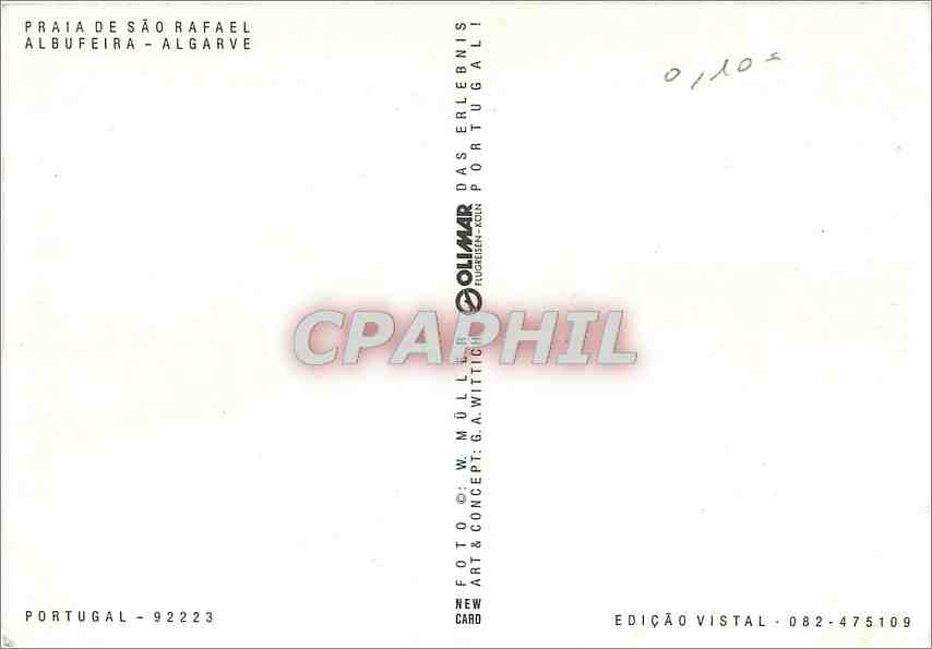 Praia de São Rafael — Albufeira, Algarve — Édition Vistal — Rückseite