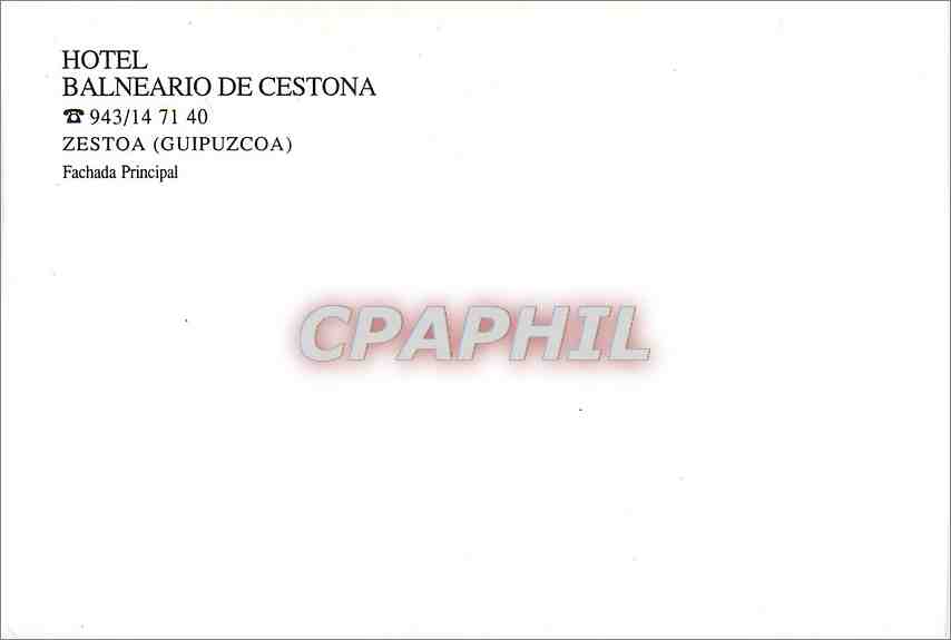 CPM Hotel Balneario de Cestona Zestoa Guipuzcoa Fachada Principal  — Rückseite
