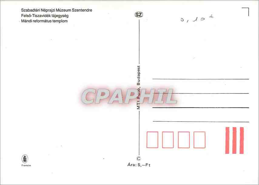CPM Szabadteri Neprajzi Muzeum Szentendre  — Rückseite