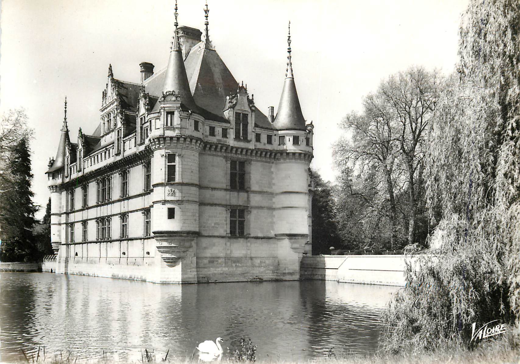 CPM Azay le Rideau Indre et Loire Le chateau et l'etang forme par l'Indre 