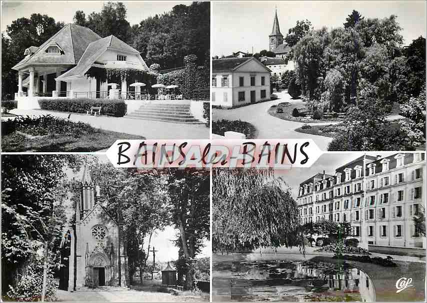 CPM Bains les Bains Vosges Salon de the de l'Etablissement thermal Le Parc Chapelle de la Brosse 