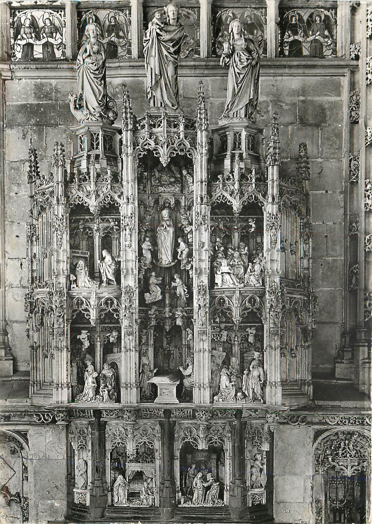 CPM Bourg en Bresse Ain Eglise de Brou Retable des sept joies de la Vierge 