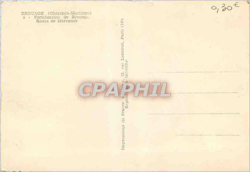CPM Brouage Charente Maritime Fortification de Brouage Route de Marennes  — Back