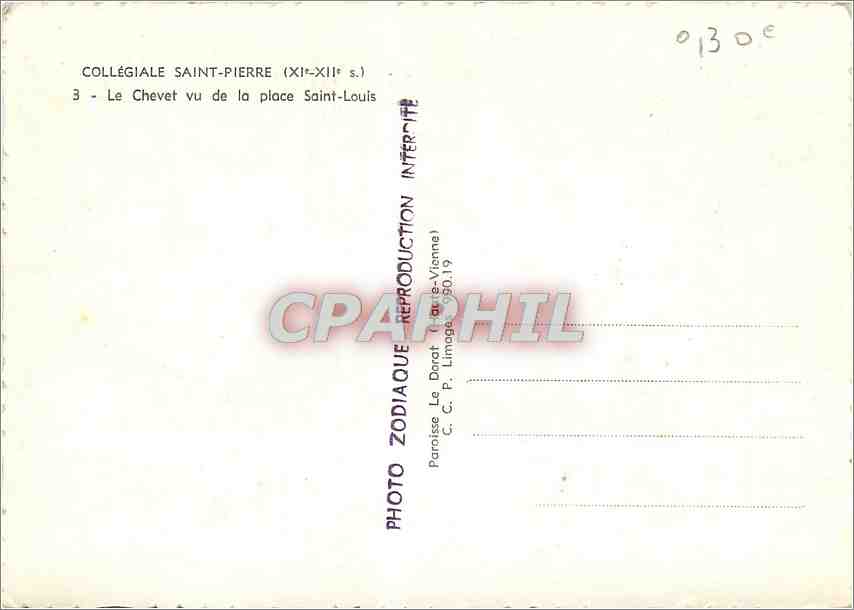 CPM Collegiale Saint Pierre Le Chevet vu de la place Saint Louis  — Back