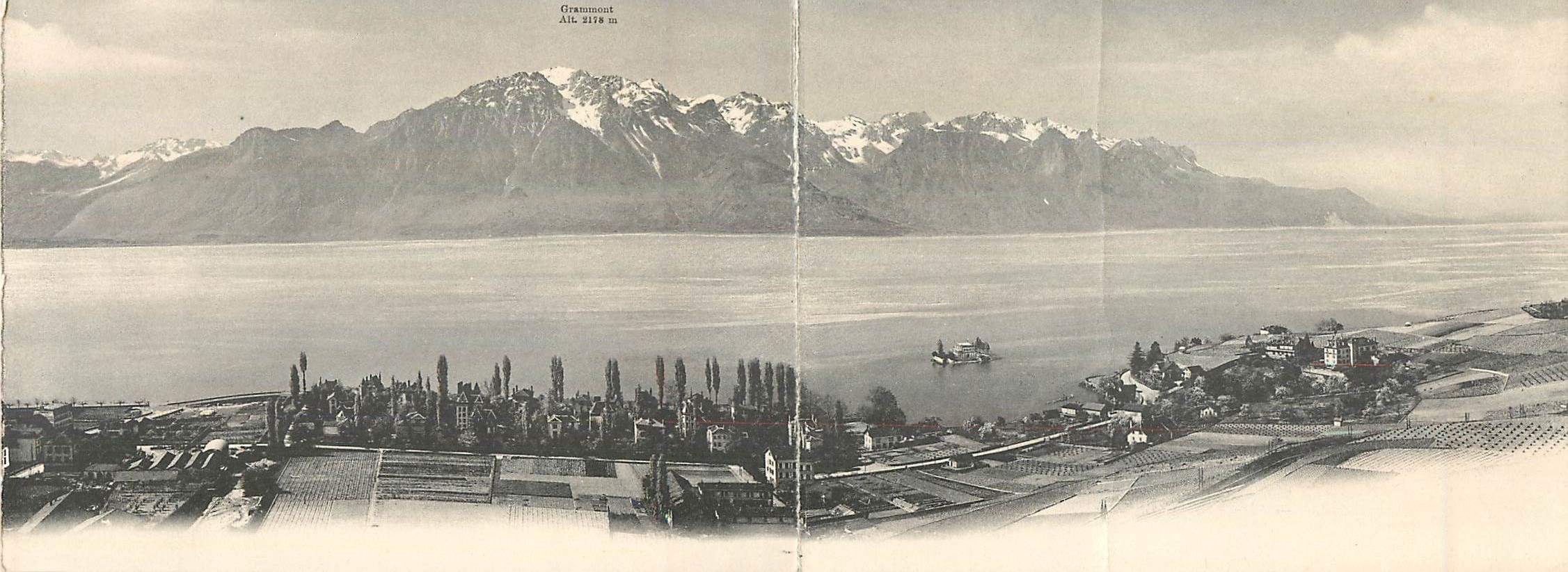 CPA Quatre Quadruple Panorama du Lac Leman 