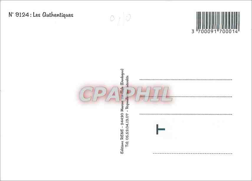 CPM Les Authentiques  — Verso