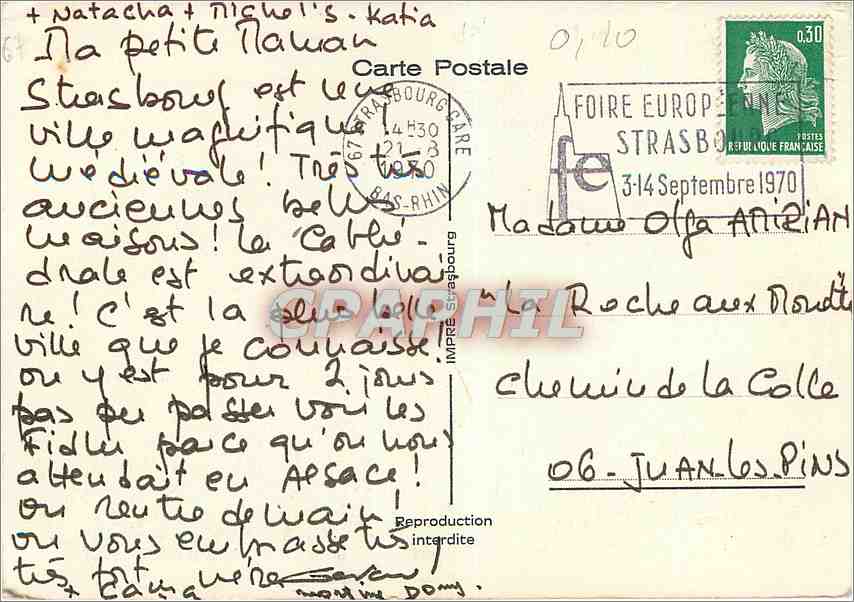 CPM Strasbourg La Petite France  — Rückseite
