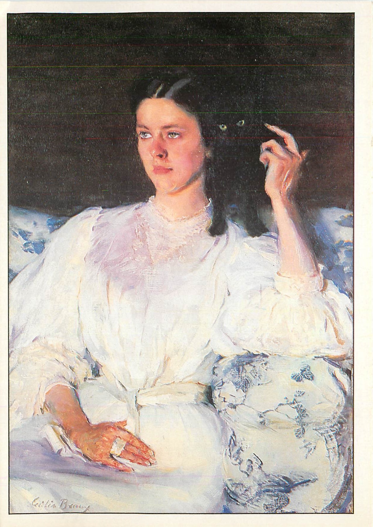 CPM Beaux Cecilia La Femme au chat Paris Musee d'Orsay 