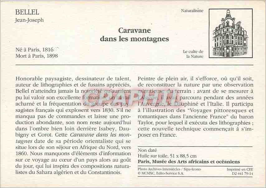 CPM Bellel Caravane dans les montagnes Paris Musee des Arts africaines et oceaniens  — Verso