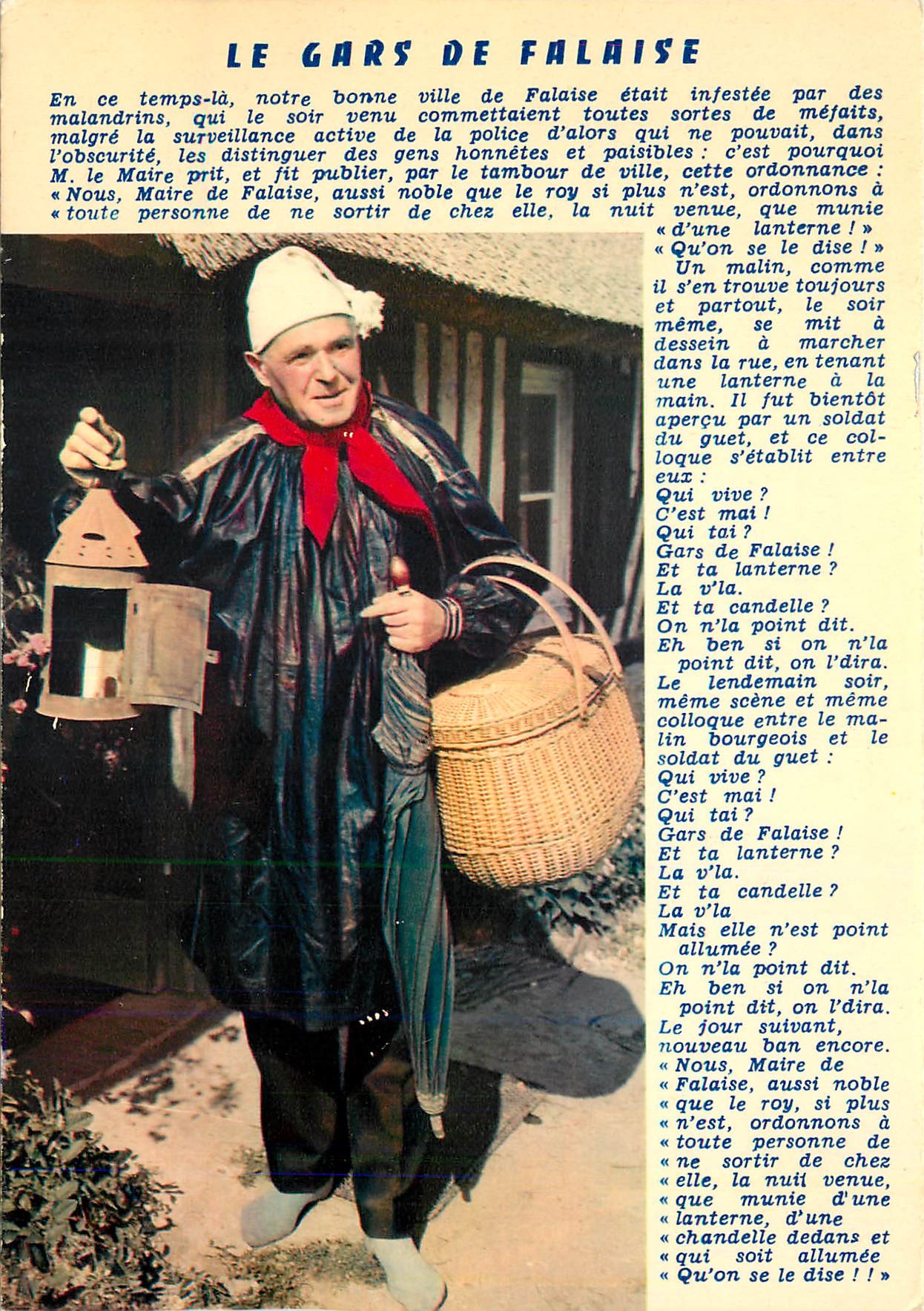 CPM Folklore de France La Normandie Le gars de Falaise 