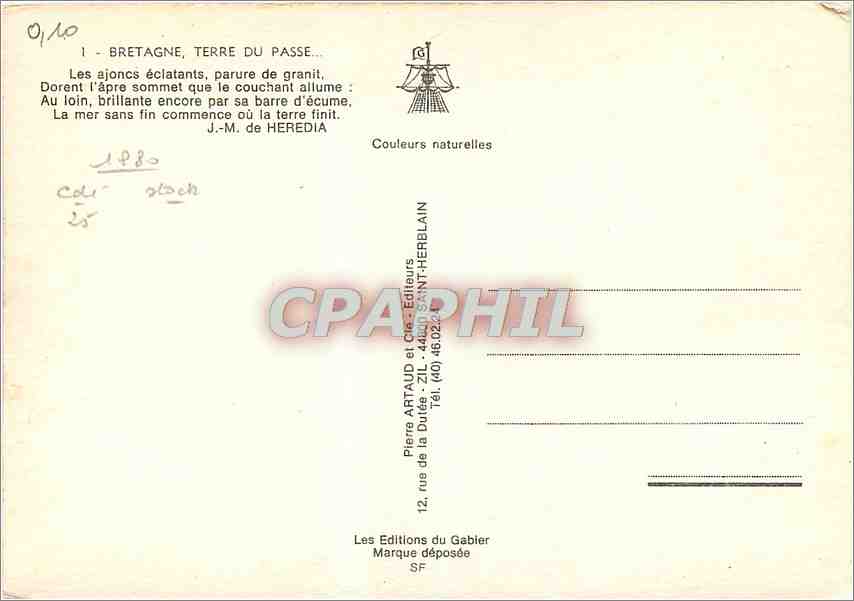 CPM Bretagne Terre du Passe Les ajoncs eclatanta parure de granit  — Verso
