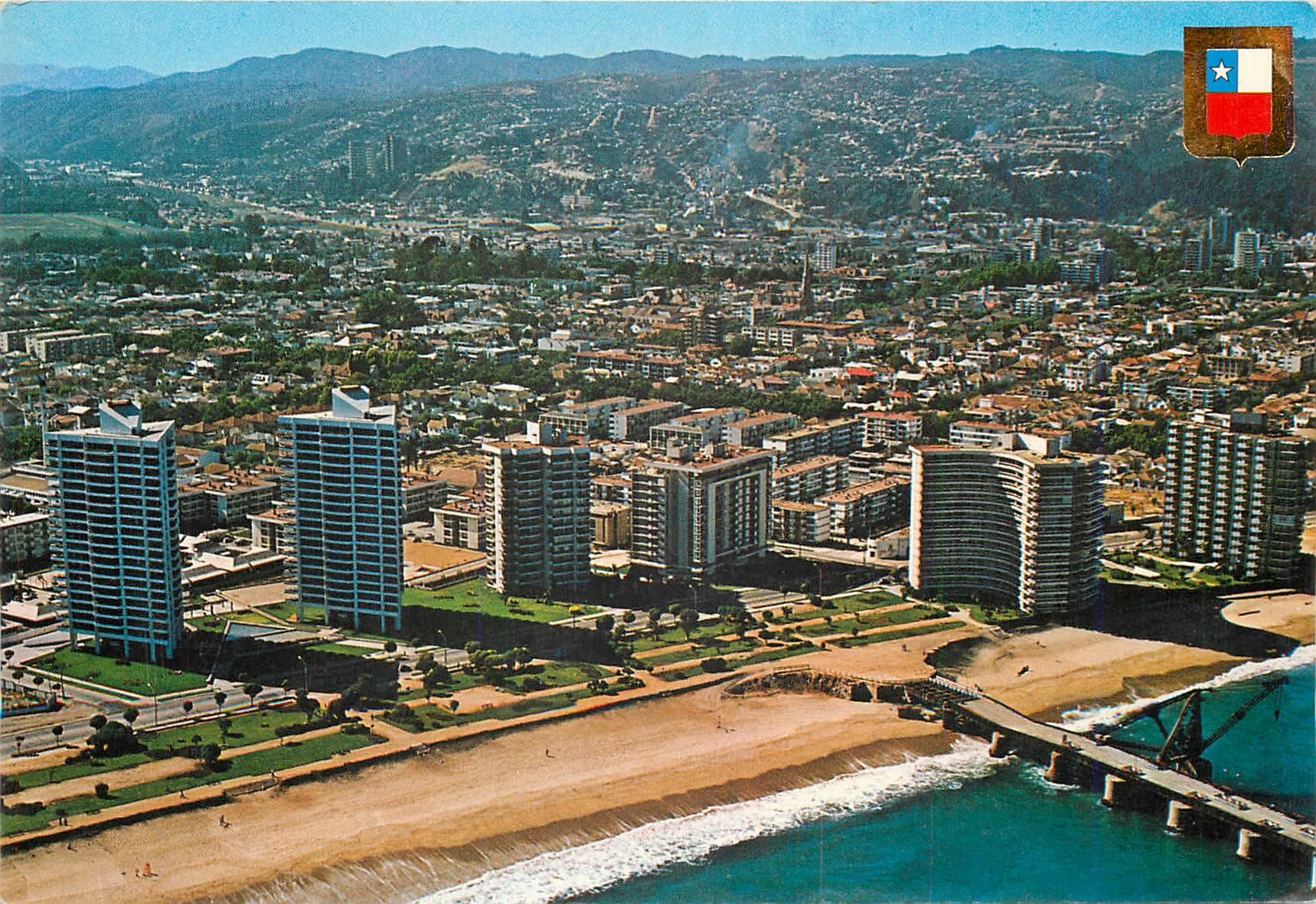 CPM Vina del Mar Vista aerea parcial de la ciudad 