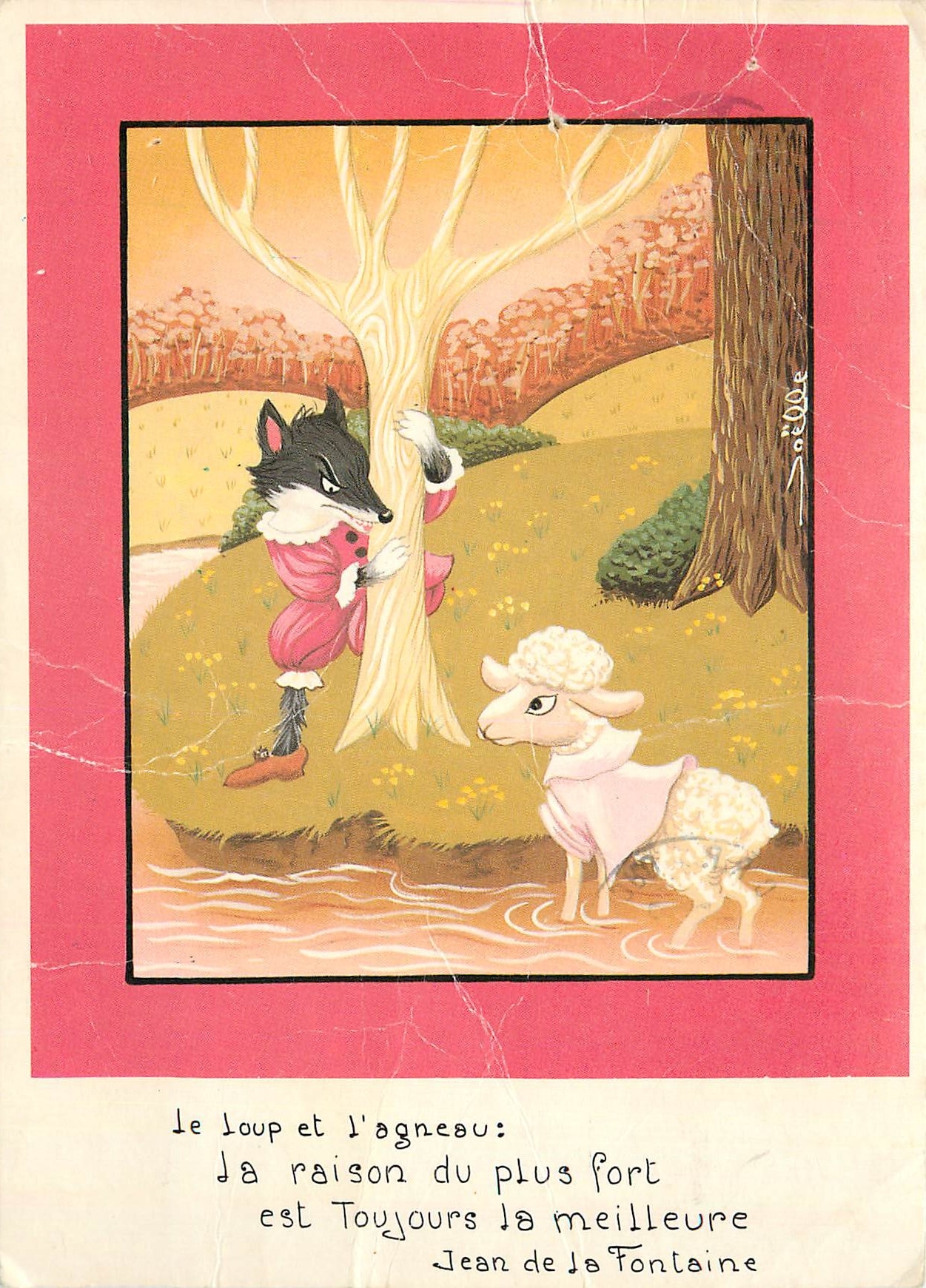 CPM Fabies de la Fontaine Illustrees par Joelle Barron 