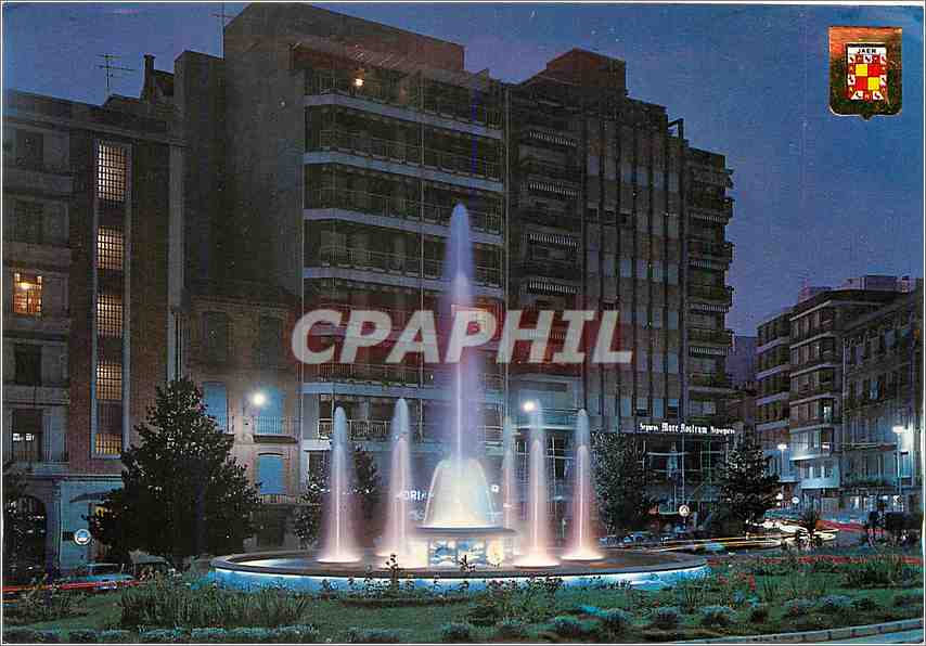 CPM Jaen Place de Jose Antonio Vue nocturne 