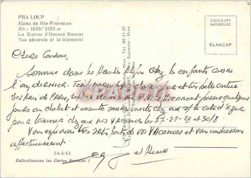 CPM Pra Loup Alpes de Hte Provence La Station d'Honore Bonnet Vue genearle et le Marmotel  — Verso