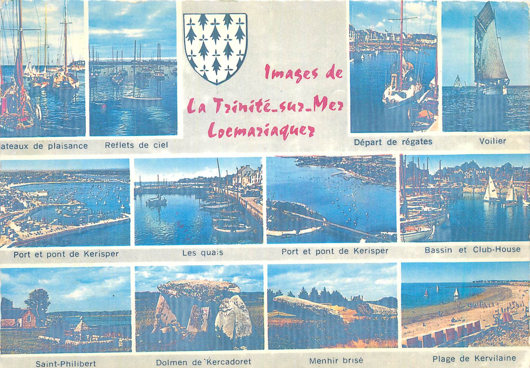 CPM Images de La Trinite sur Mer Locmariaquer Bateaux de plaisance Reflets de ciel Depart de regates