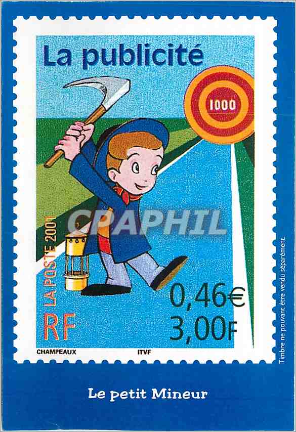 CPM La Siecle au fil du timbre La serie elue par les Francais Troisieme theme La Communication Le pe