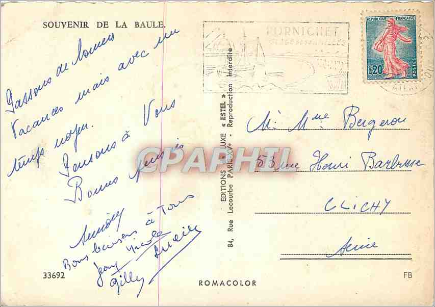 CPM Souvenir de La Baule  — Rückseite