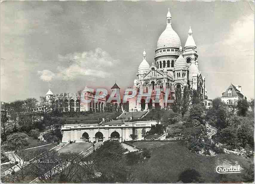CPM Paris La Basilique du Sacre Coeur de Montmartre et ses Jardins 