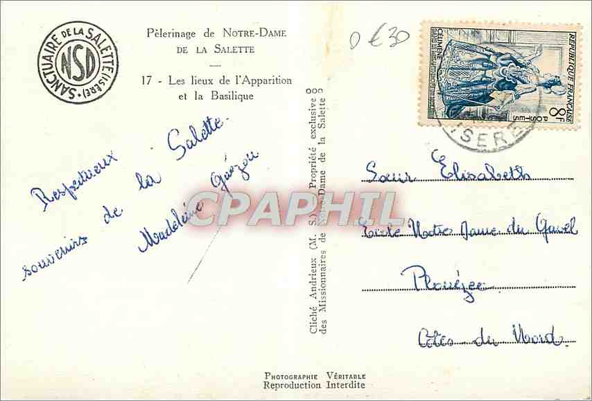 La Basilique de la Salette — Pèlerinage de Notre-Dame de la Salette — Éditeur : Sanctuaire de la Salette — Rückseite