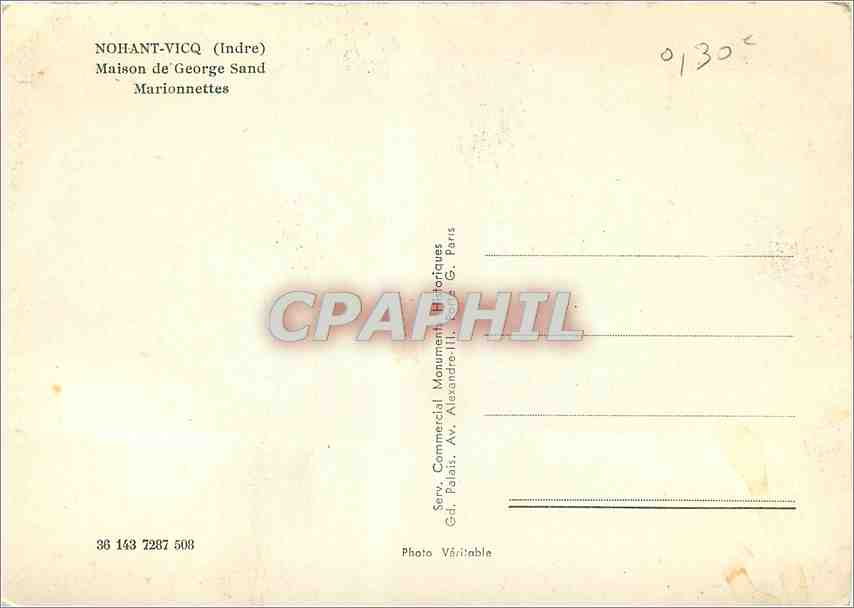 CPM Nohant Vicq Indre Maison de George Sand Marionnettes  — Rückseite