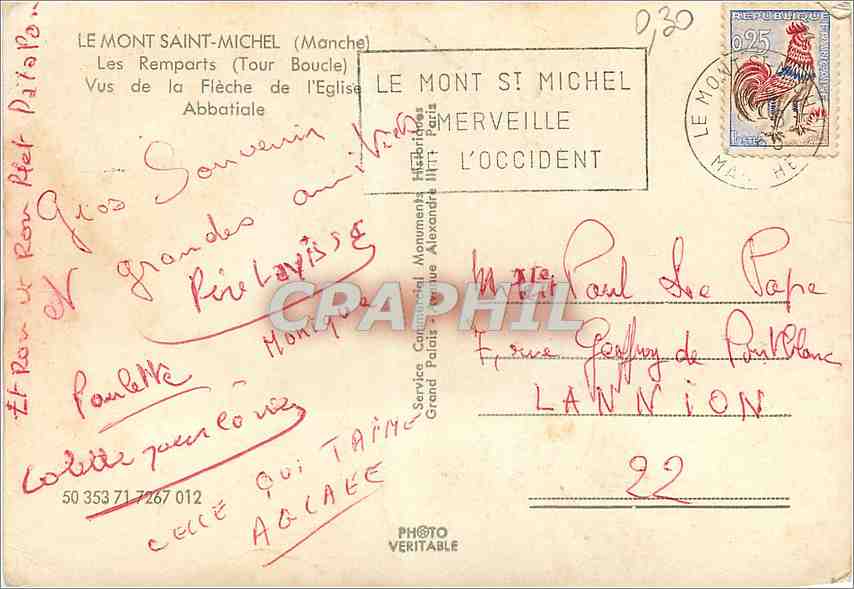 Le Mont Saint-Michel (Manche) — Vus de la Flèche de l'Église — Service Continental, Paris — Reverso
