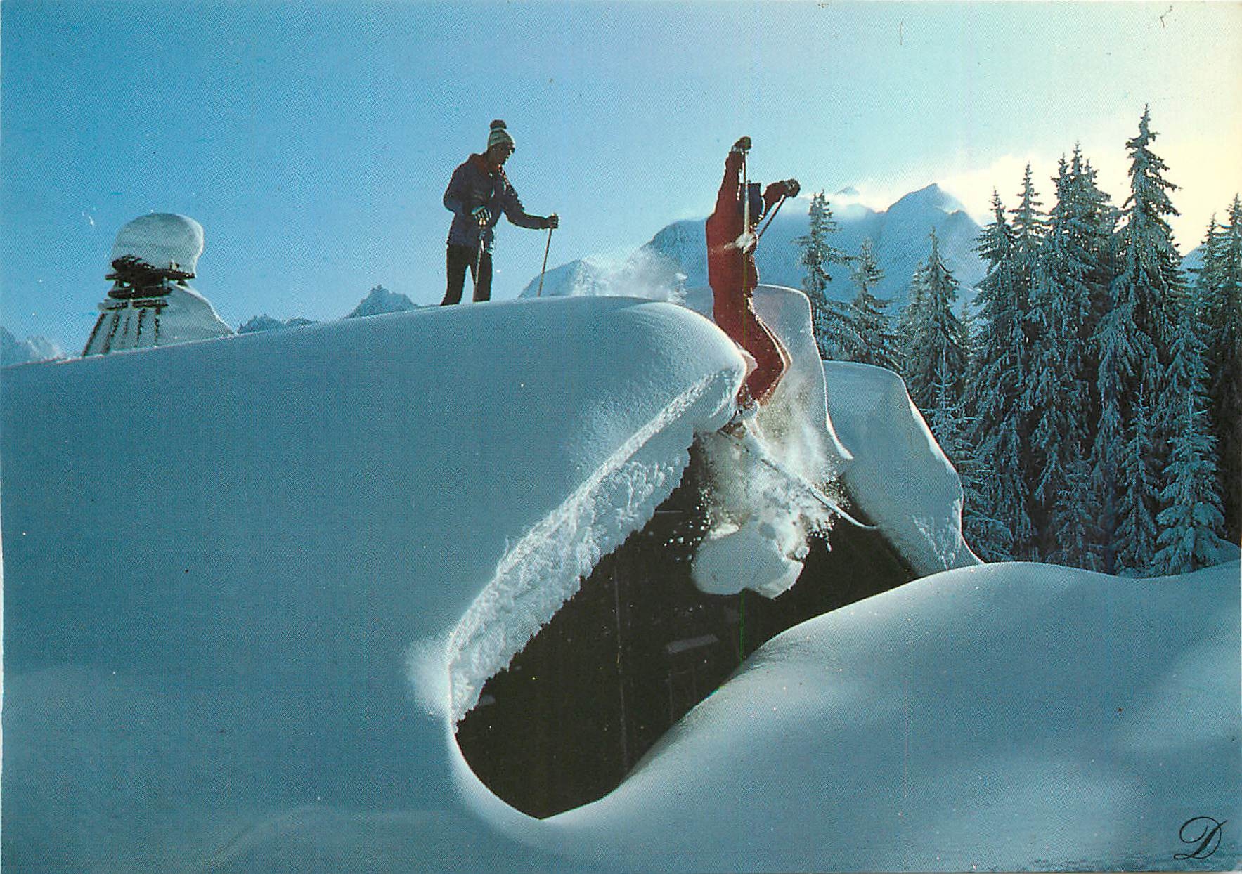 CPM L'hiver au pays du Mt Blanc Les jois du ski 