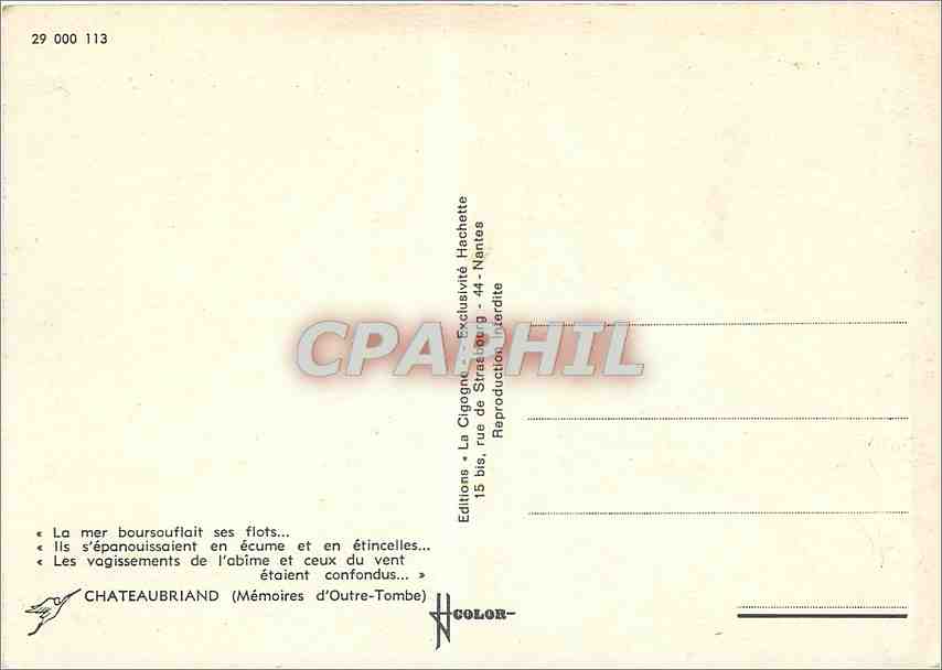 CPM Chateaubriand Memoires d'Outre Tombe La mer boursouflait ses flots  — Rückseite