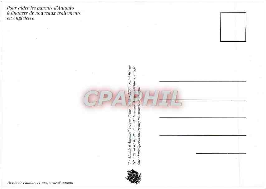 CPM Pour aider les parents d'Antonio a financer de nouveaux traitements en Angleterre  — Verso