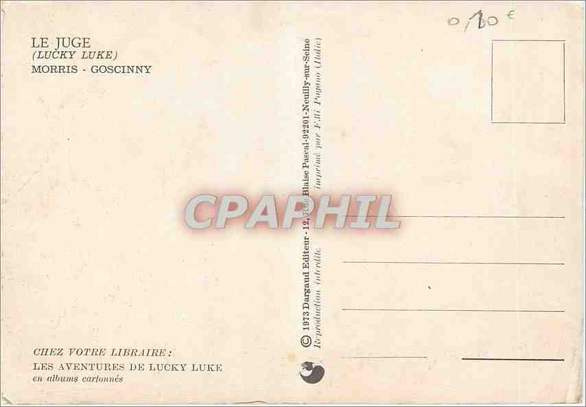 CPM Le Juge Lucky Luke Morris Goscinny  — Rückseite
