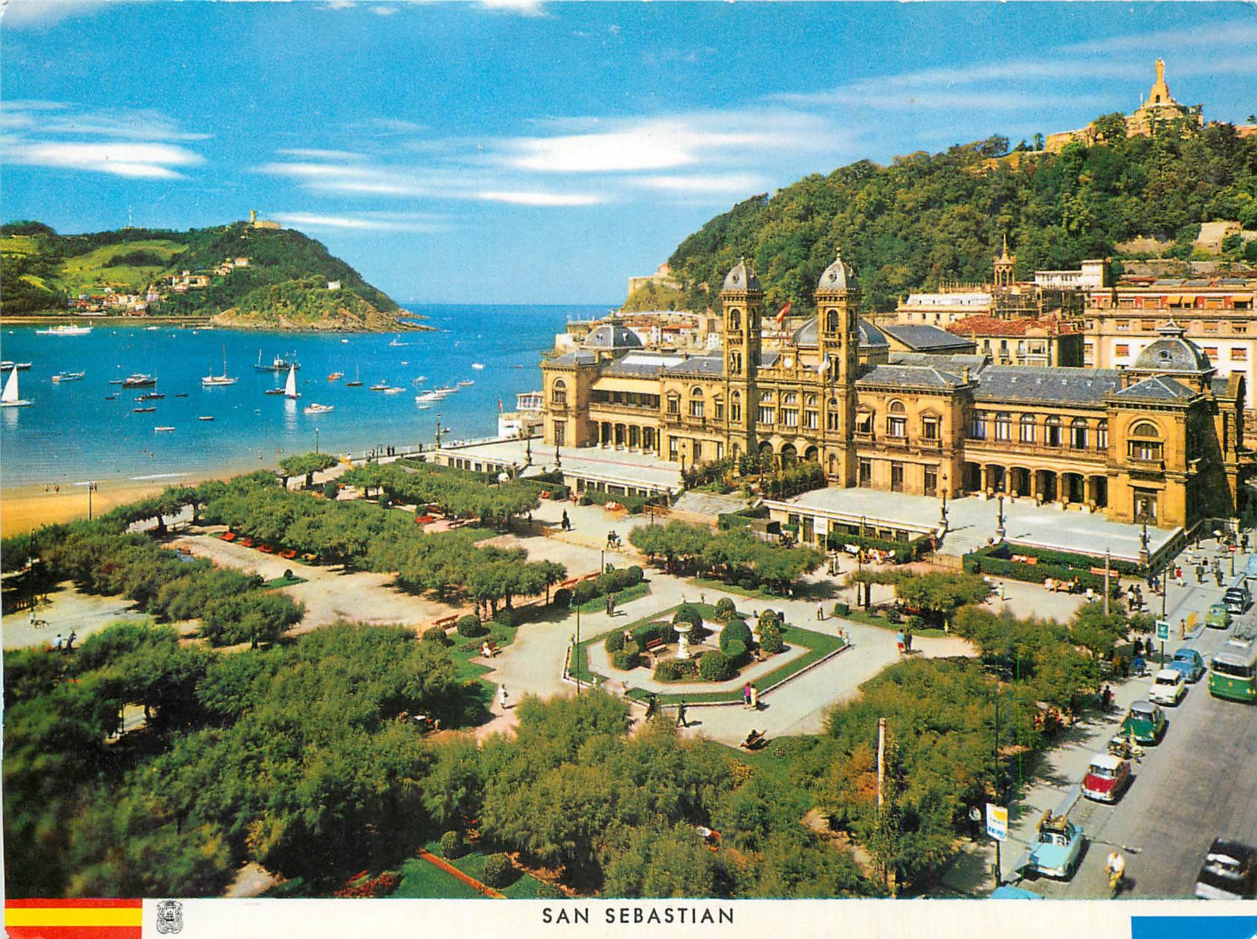 CPM San Sebastian Parc d'Alderdi Eder et Hotel de Ville 