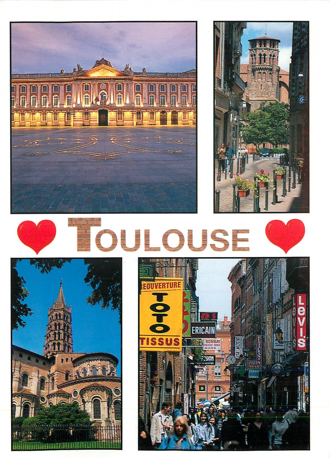 Toulouse — Le Capitole, Le Clocher des Augustins, La Basilique Saint-Sernin, Rue de la République — Compagnie des Cartes Postales