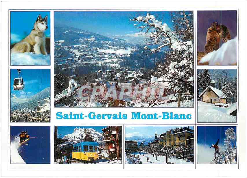 Saint-Gervais Mont-Blanc — vue panoramique hivernale — CPAPHIL