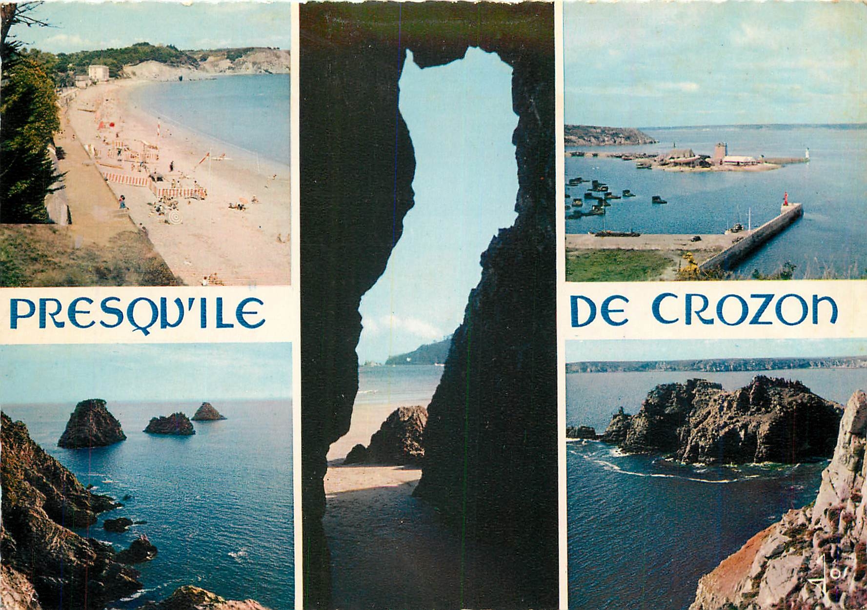 CPM Presqu'ile de Crozon Grotto de la presqu'ile plage de Morgat port de Camaret 