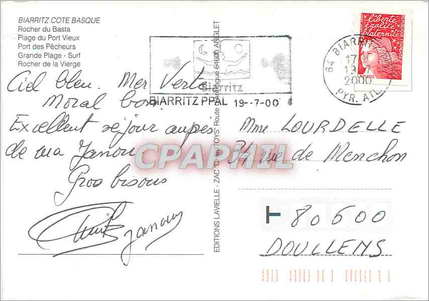 Biarritz — vue panoramique — Éditions Lavielle — Rückseite