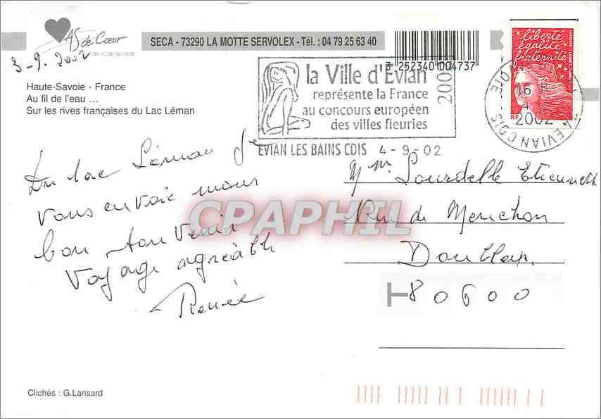 CPM Haute Savoie France Au fil de l'eau Sur les rives francaises du Lac Leman  — Rückseite