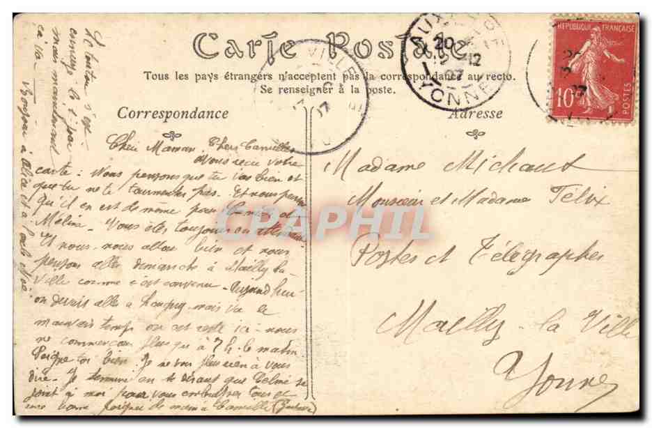 (Yonne) Auxerre-Le Prefecture- Ancien Palais Episcipal -CPA — Verso