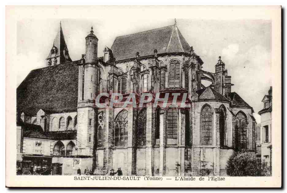 Saint Julien de Sault CPA l'abside de l'eglise